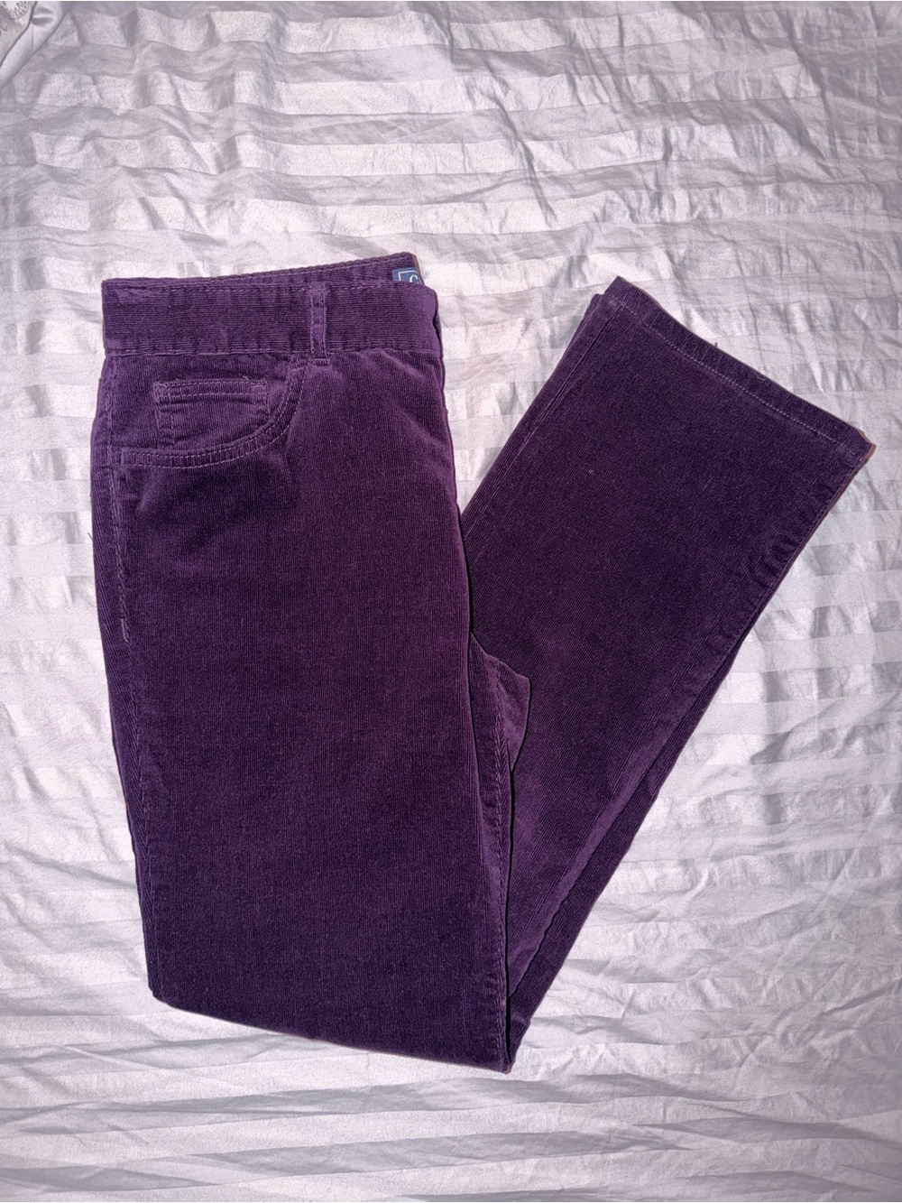 Chaps Denim Petite Purple Corduroy Straight Leg Pants 8P